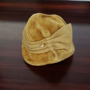 Vintage Gold Velour Hat
